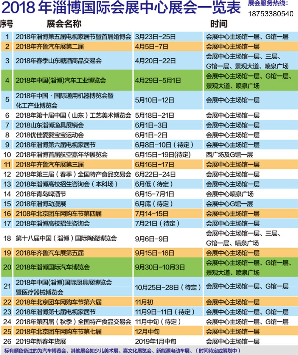 淄博會展中心會展排期